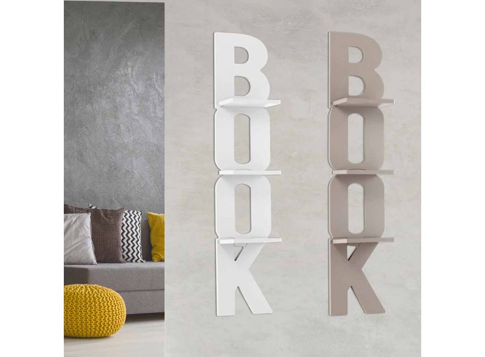 Librería de pared con diseño hecho a mano en Italia 3 estantes Nicla Viadurini