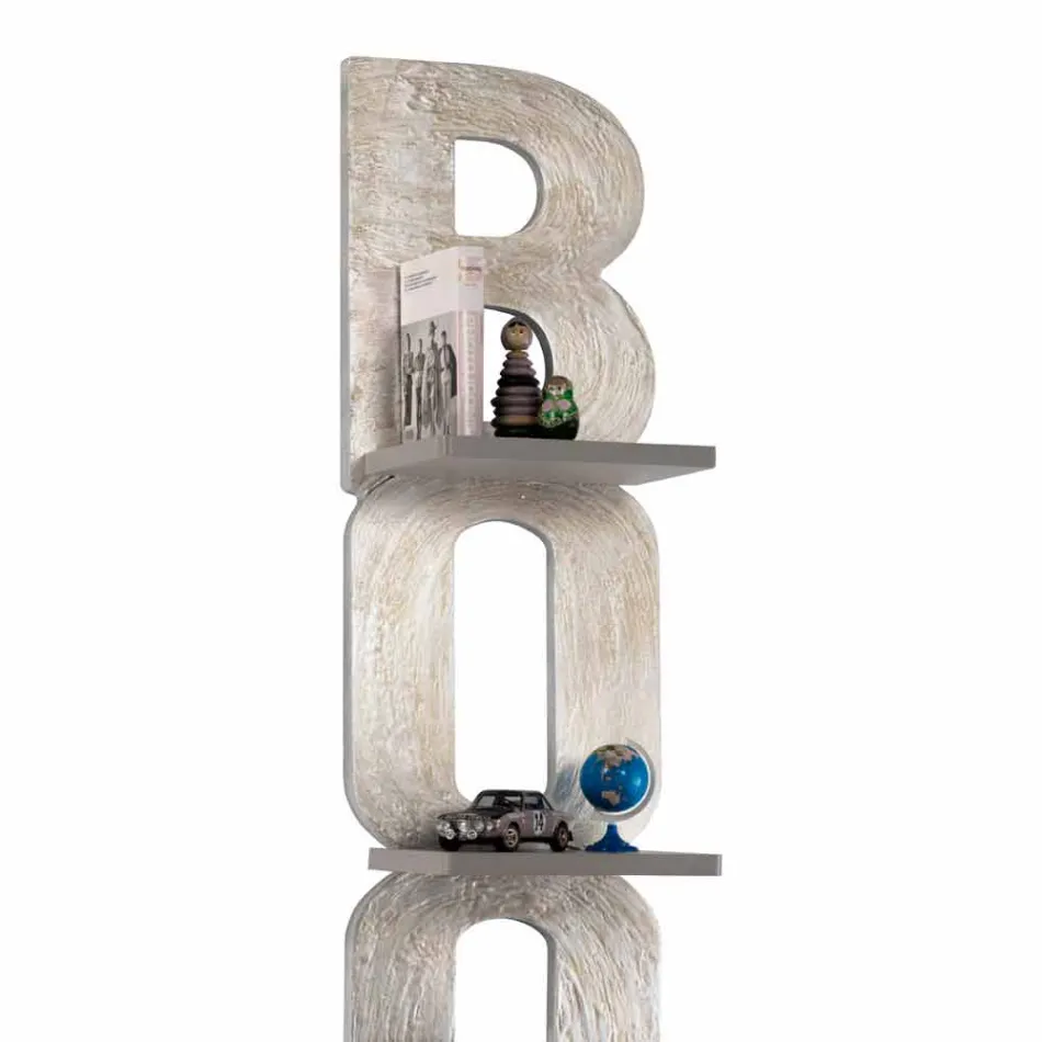 Librería de pared con diseño hecho a mano en Italia 3 estantes Nicla Viadurini