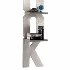 Librería de pared con diseño hecho a mano en Italia 3 estantes Nicla Viadurini