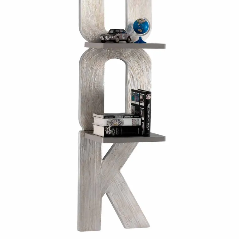 Librería de pared con diseño hecho a mano en Italia 3 estantes Nicla Viadurini