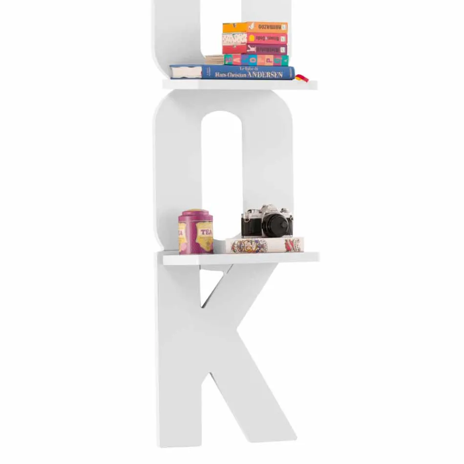 Librería de pared con diseño hecho a mano en Italia 3 estantes Nicla Viadurini