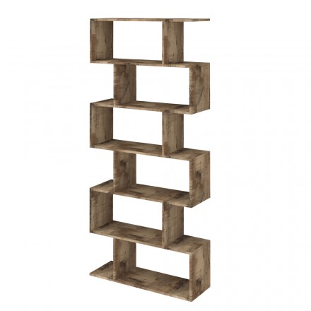 Estantería de pared de diseño vertical para sala de estar en madera 3 acabados - Minetta Viadurini
