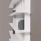 Librería de pared Shabby Chic en madera de fresno blanco de diseño - Babele Viadurini