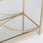 Librería baja de acero y 3 estantes de vidrio de diseño elegante - Noralea Viadurini