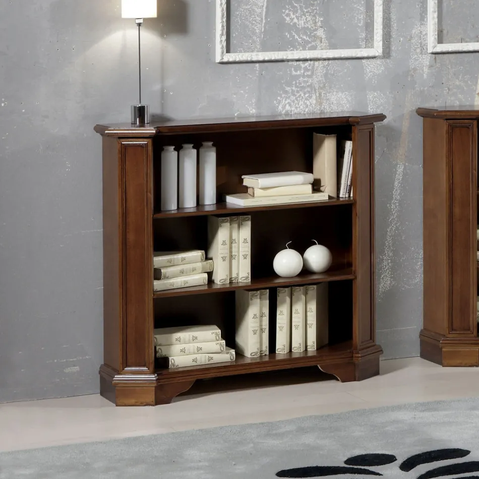Librería con 3 compartimentos abiertos en madera contrachapada Made in Italy - Epona Viadurini