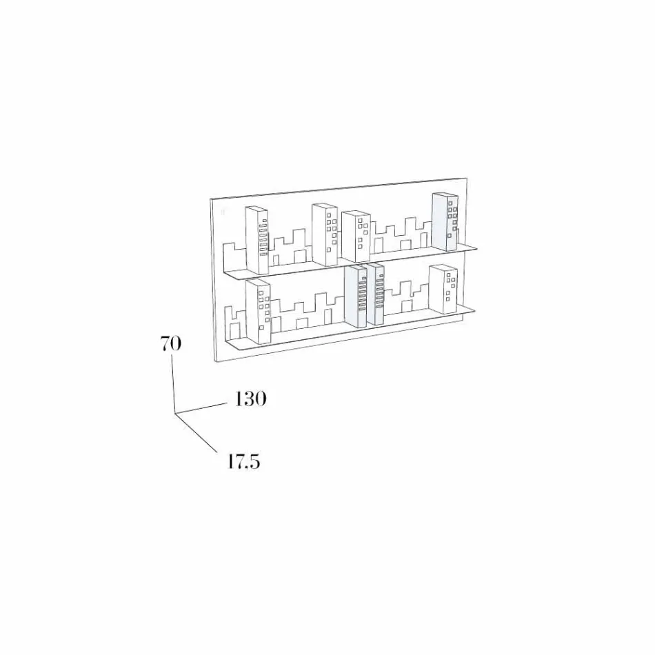 Biblioteca en Hang Skyline 130x70 Mabele Viadurini