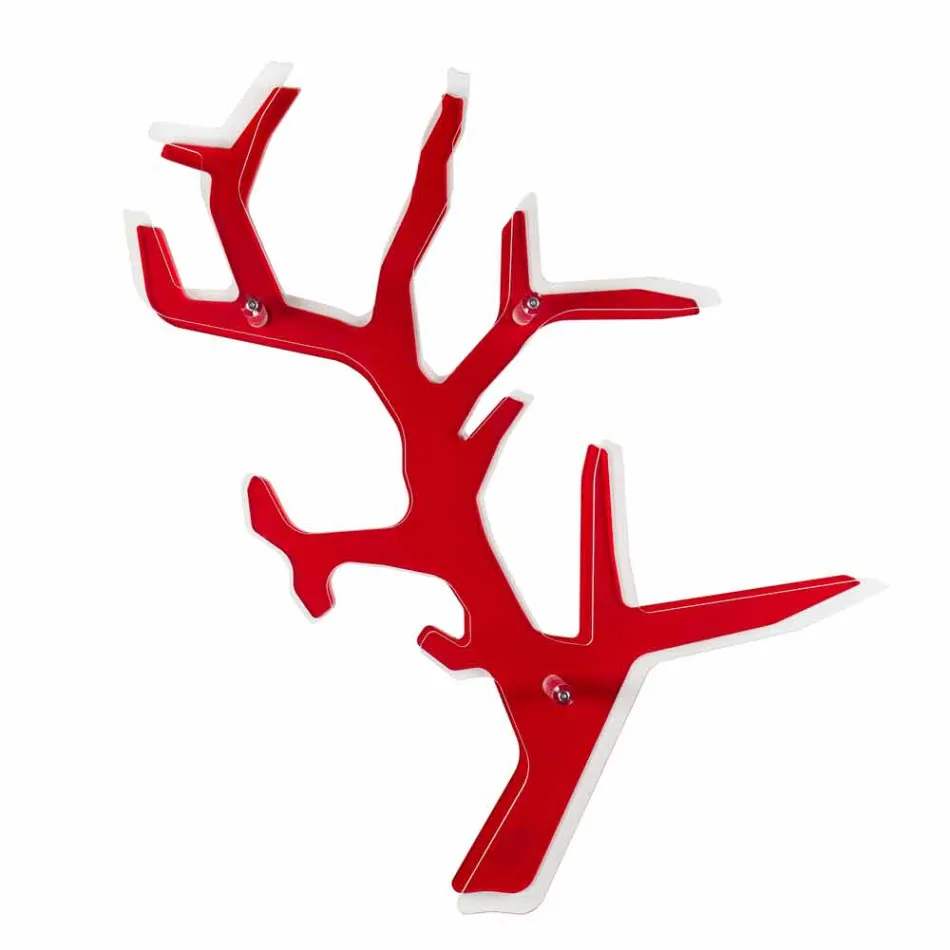 Estantería de pared roja de diseño moderno Carol, fabricada en Italia. Viadurini