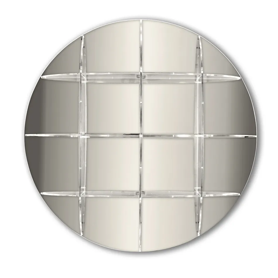 Librería de pared redonda en plexiglás dorado o plateado Made in Italy - Lizzy Viadurini