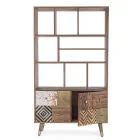 Librería para salón en madera de mango y puertas recicladas Homemotion - Auriel Viadurini