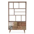 Librería para salón en madera de mango y puertas recicladas Homemotion - Auriel Viadurini