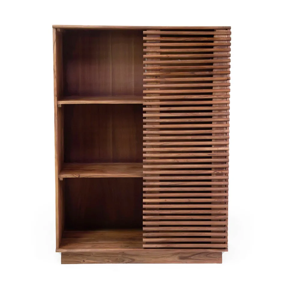 Librería de salón de madera de acacia - Vortice Viadurini