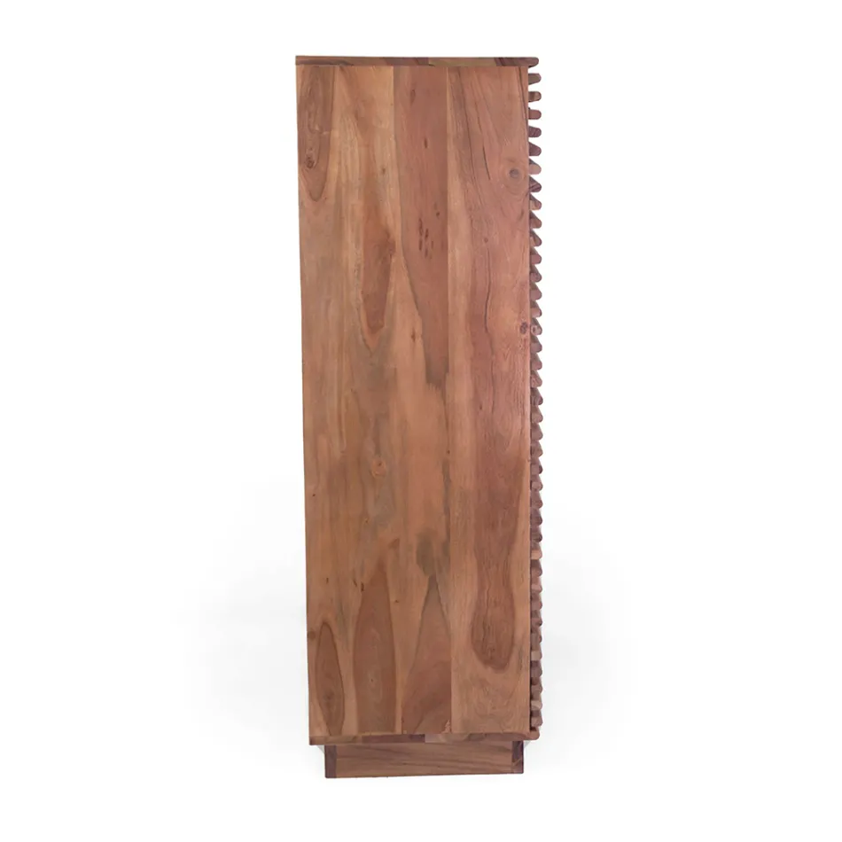 Librería de salón de madera de acacia - Vortice Viadurini