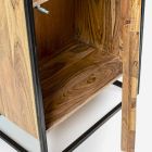 Librería de suelo con estructura en madera de acacia y acero Homemotion - Golia Viadurini