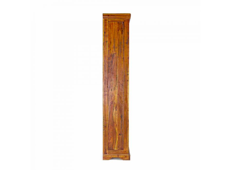 Librería de suelo de diseño clásico en madera maciza de acacia Homemotion - Umami Viadurini