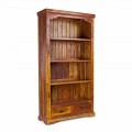 Librería de suelo de diseño clásico en madera maciza de acacia Homemotion - Umami