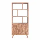 Estantería de suelo de diseño vintage en madera y acero Homemotion - Ventador Viadurini