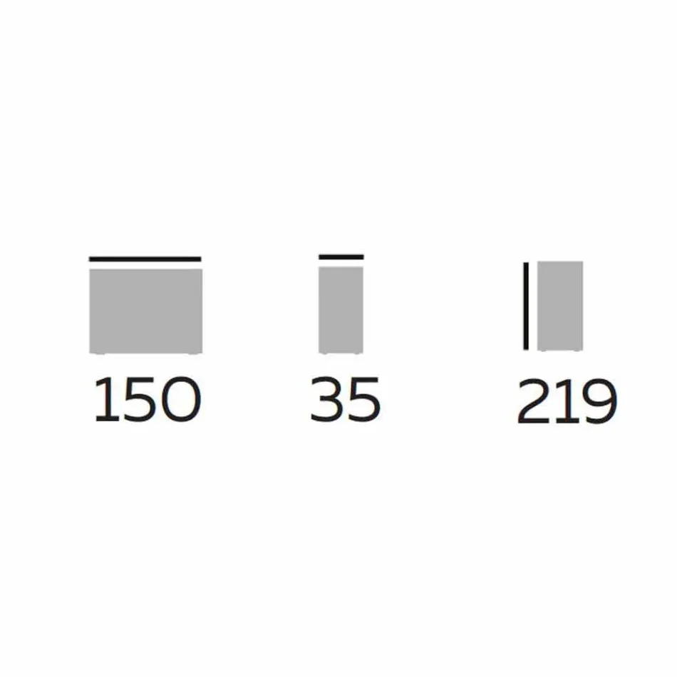 Estantería de diseño de suelo de madera con tapas de gres Made in Italy - Aspide Viadurini