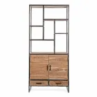 Librería de suelo Homemotion de acero pintado con estantes de madera - Zompo Viadurini