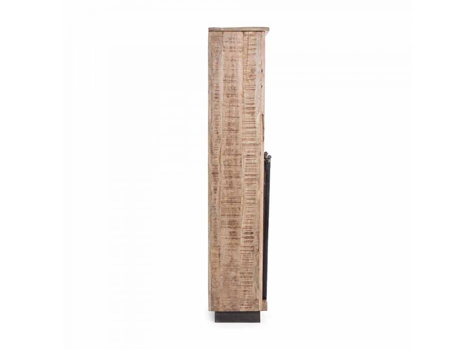 Librería de suelo Homemotion en madera de mango con inserciones de acero - Vidia Viadurini
