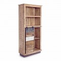 Librería de suelo Homemotion en madera de mango con inserciones de acero - Vidia