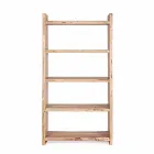 Librería de piso moderno en madera de acacia con 5 estantes Homemotion - Lauro Viadurini