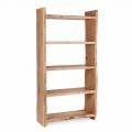 Librería de piso moderno en madera de acacia con 5 estantes Homemotion - Lauro