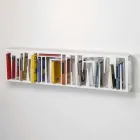 Librería de pared de diseño moderno en metal blanco Made in Italy - Bolivia Viadurini