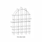 Librería independiente arqueada en vidrio ahumado y diseño de bronce cepillado - Marco Viadurini