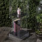 Librería independiente en cristal acrílico transparente o ahumado - Icaria Viadurini