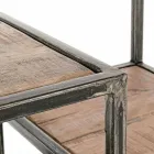 Estantería de madera y acero pintado de estilo industrial Homemotion - Zompo Viadurini