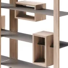 Librería en madera de nogal anudada y 6 estantes Made in Italy - Berta Viadurini