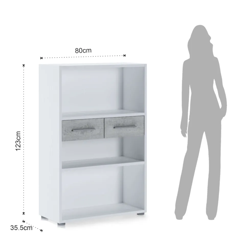 Librería de madera revestida de melamina en varios tamaños - estaño Viadurini