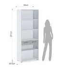 Librería de madera revestida de melamina en varios tamaños - estaño Viadurini