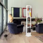 Estantería moderna de piso con estantes de metal blanco Hecho en Italia - Bolivia Viadurini