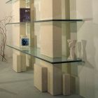 estantería modular de piedra y vidrio moderno diseño Poplia Viadurini