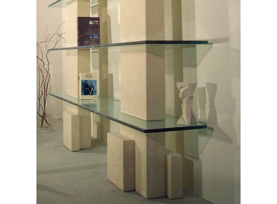 estantería modular de piedra y vidrio moderno diseño Poplia Viadurini