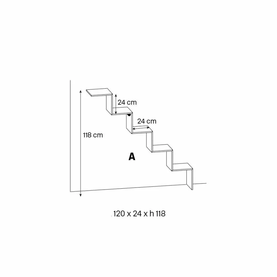 Librería para Objetos en la Pared Diseño Original en Escalera de Vidrio - Volano Viadurini