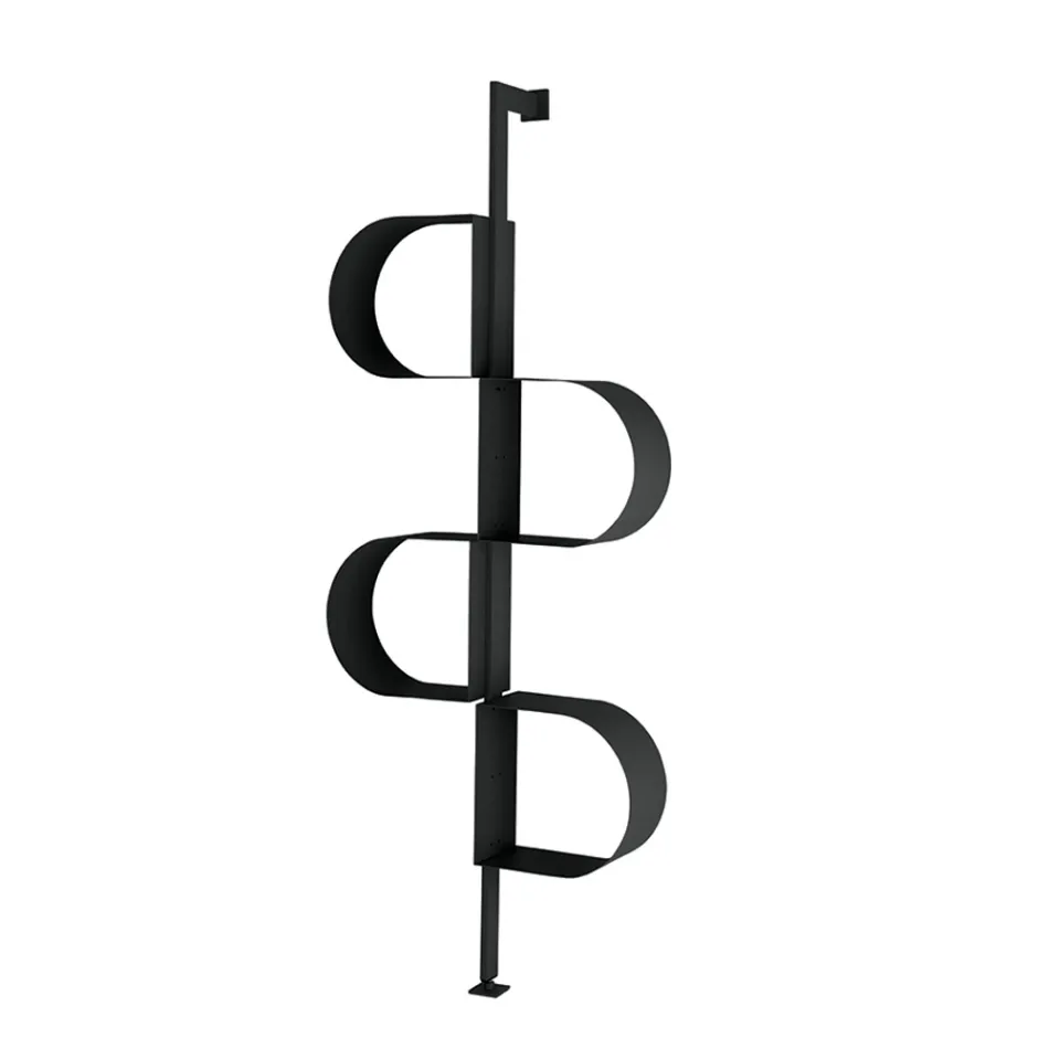 Librería vertical de metal pintado Fatima con patas ajustables Viadurini