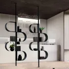 Librería vertical de metal pintado Fatima con patas ajustables Viadurini