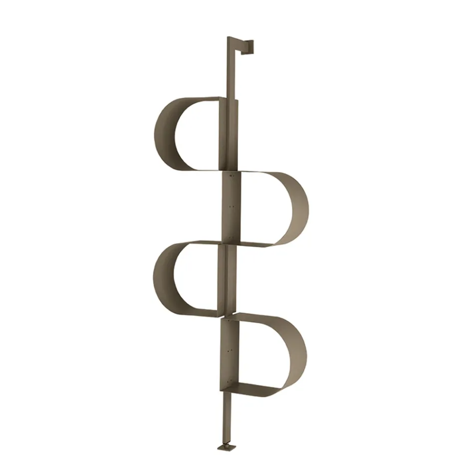 Librería vertical de metal pintado Fatima con patas ajustables Viadurini