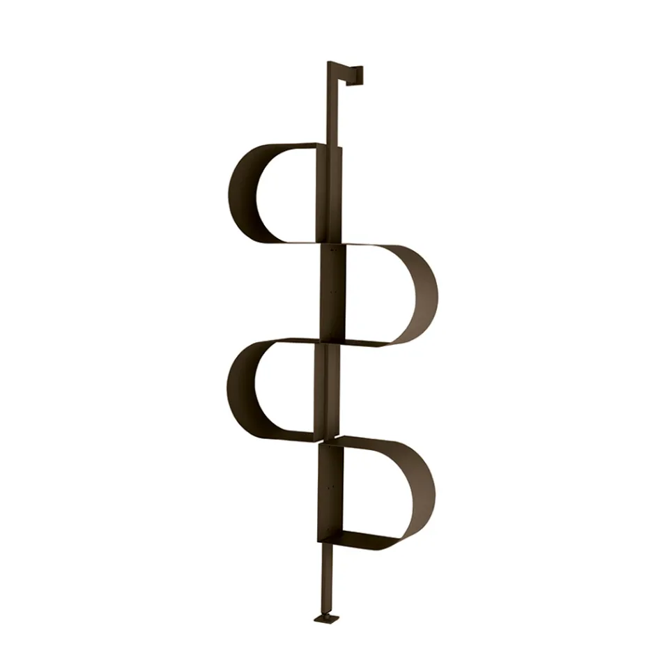 Librería vertical de metal pintado Fatima con patas ajustables Viadurini