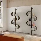 Librería vertical de metal pintado Fatima con patas ajustables Viadurini