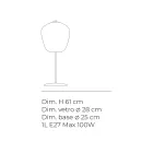 Lámpara de mesa grande de cristal veneciano en varios colores, fabricada en Italia - Elisia Viadurini