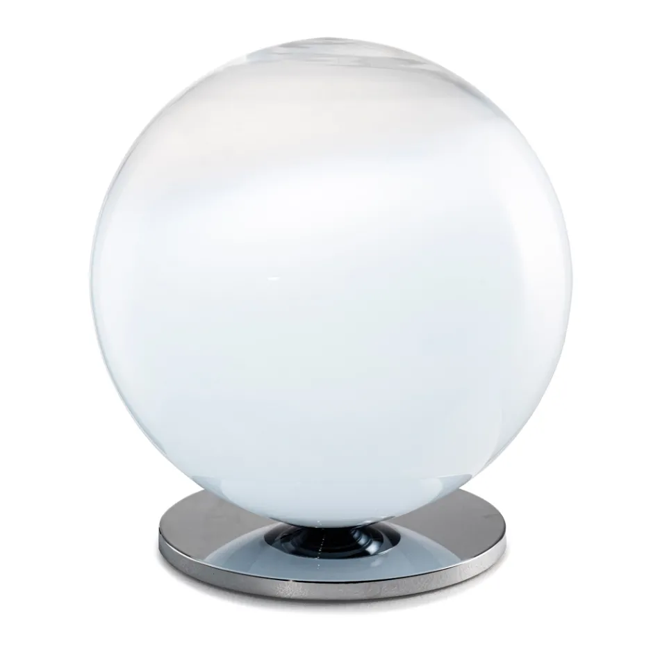Lámpara de mesa Isotta de cristal y metal en dos tamaños, fabricada en Italia. Viadurini
