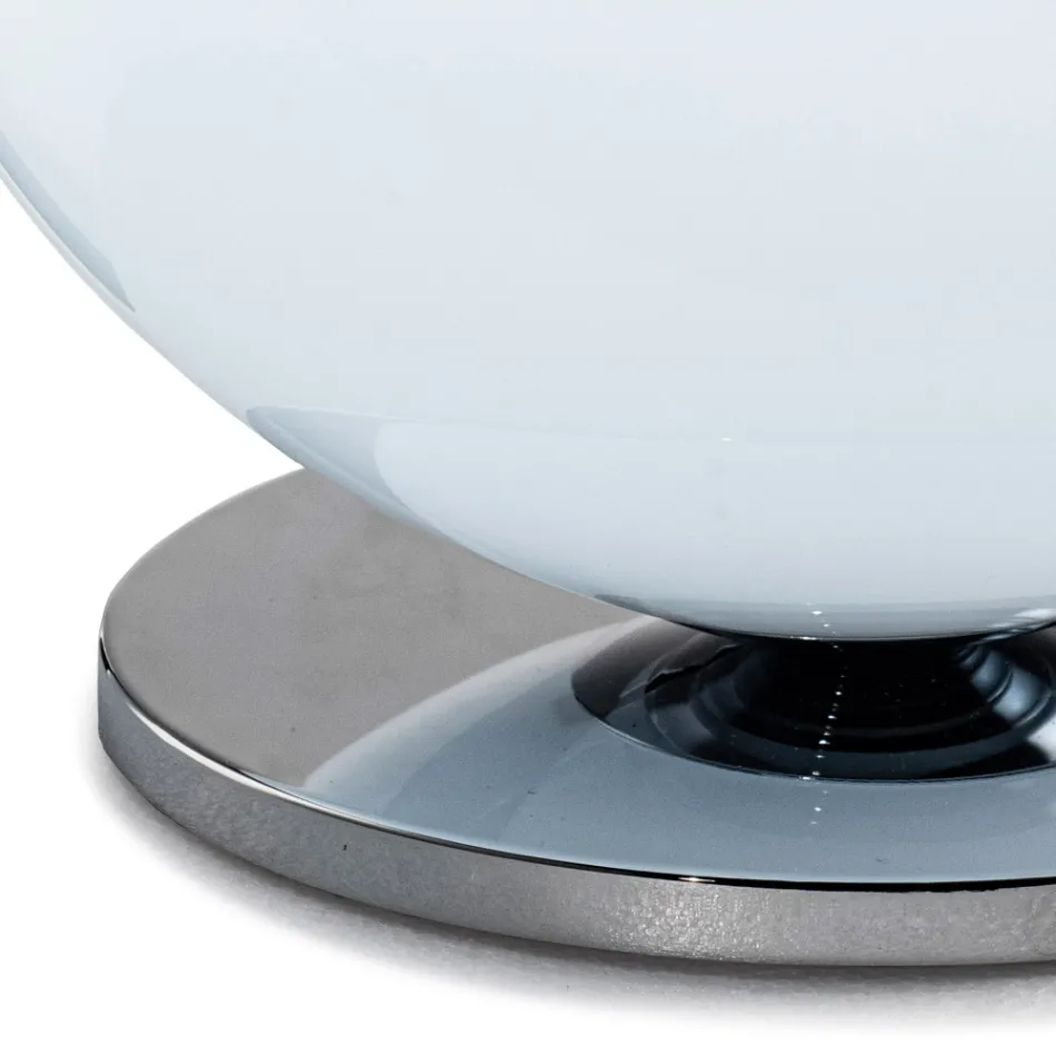 Lámpara de mesa Isotta de cristal y metal en dos tamaños, fabricada en Italia. Viadurini