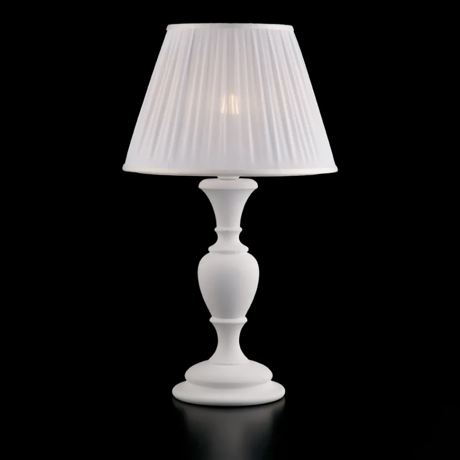 Lámpara de madera con pantalla fabricada en Italia para decoración de interiores - Florencia Viadurini