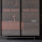 Aparador de 2 puertas en madera ecológica y metal de alta calidad Made in Italy - Aaron Viadurini