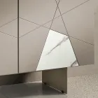 Aparador con 2 puertas de MDF lacado con inserciones de cristal efecto mármol y pantógrafo - Danila Viadurini