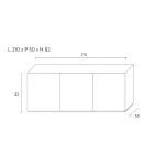 Aparador con 3 puertas y 3 estantes interiores, decoración de aluminio fundido - Scorpion Viadurini