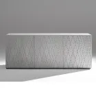 Aparador con 3 puertas y 3 estantes interiores, decoración de aluminio fundido - Scorpion Viadurini